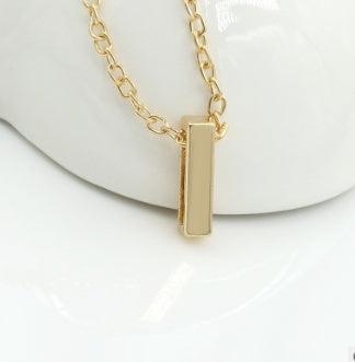 Bulky Block Letter Initial Necklace