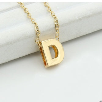 Bulky Block Letter Initial Necklace