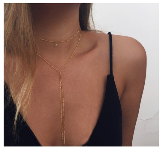 Dainty Dot Lariat Necklace