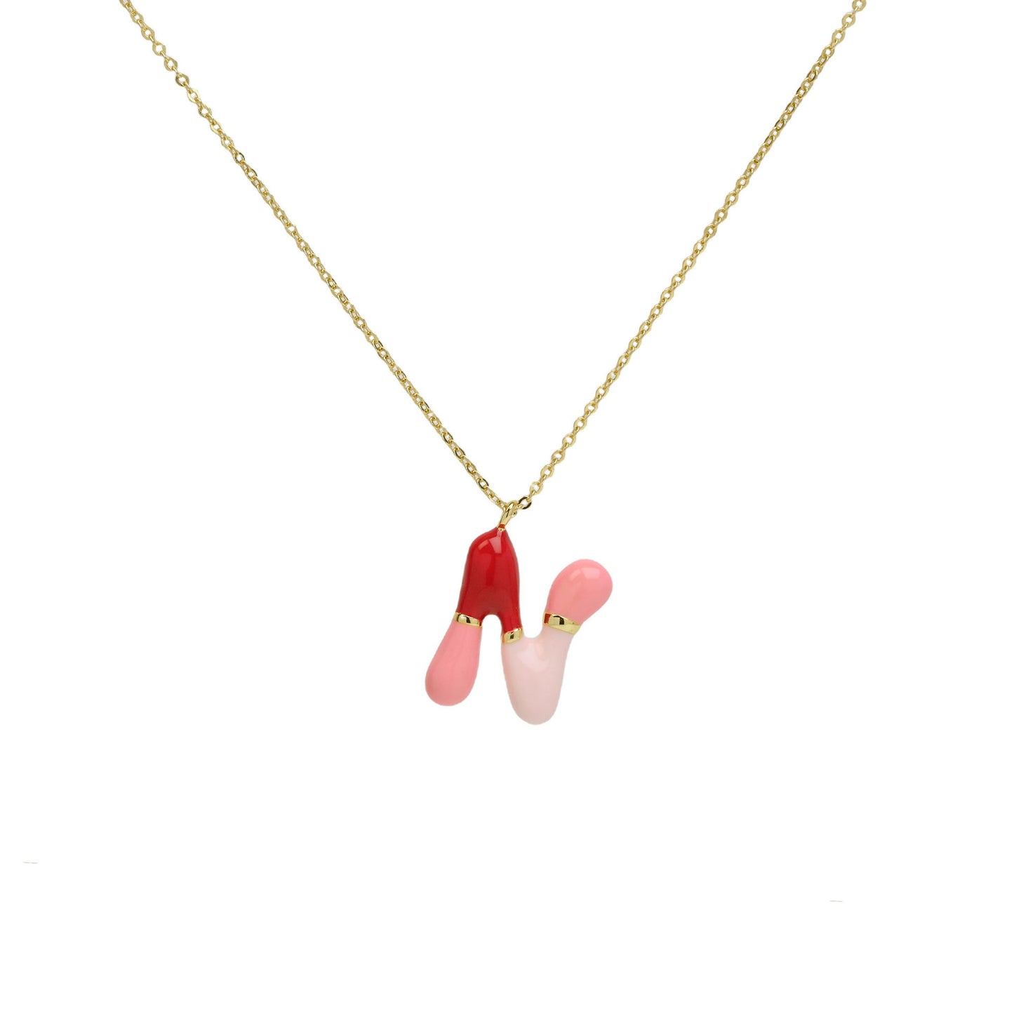 Bone Letter Epoxy Initial Necklace