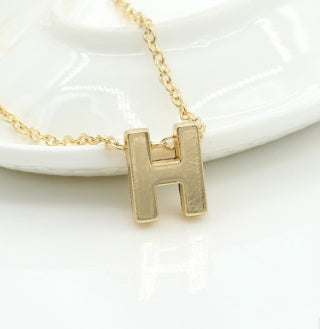 Bulky Block Letter Initial Necklace