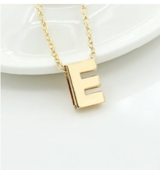 Bulky Block Letter Initial Necklace