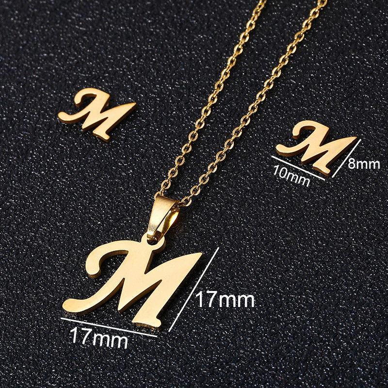 Stainless Steel Initial Necklace