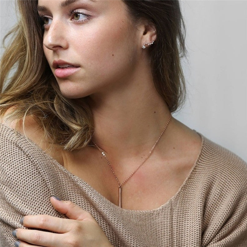 Initial Bar Pendant Necklace
