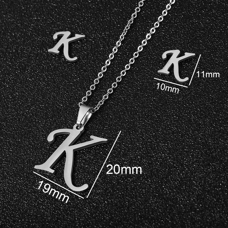 Stainless Steel Initial Necklace