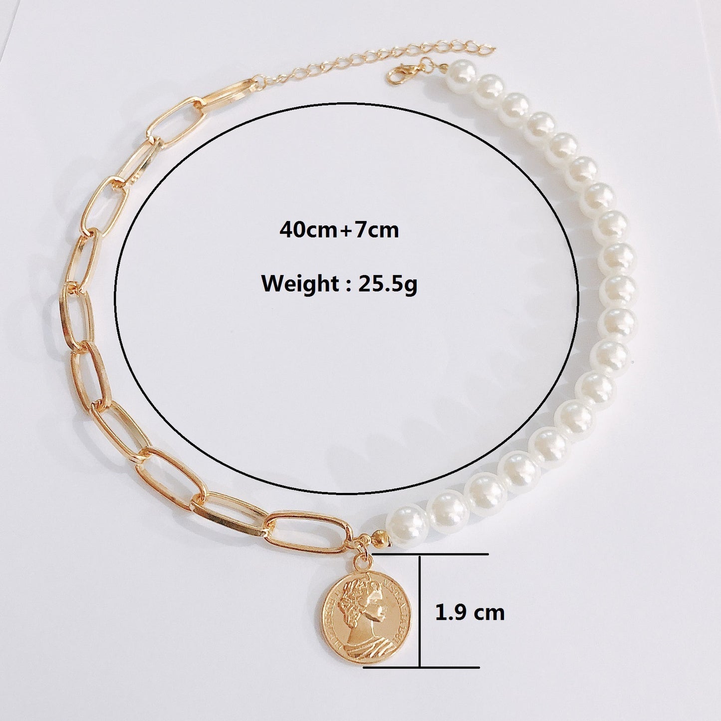Pearl with Coin Pendant Necklace