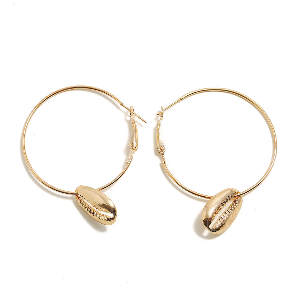 Simple Shell Hoop Earrings