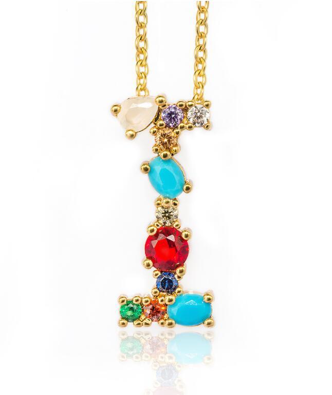 Jeweled Initial Necklace