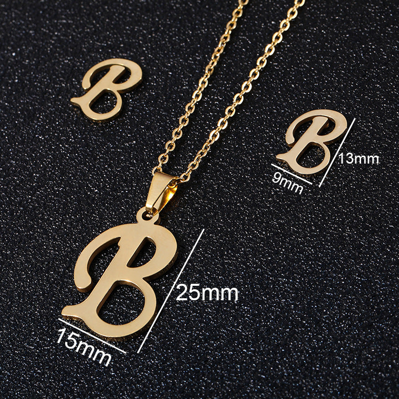 Stainless Steel Initial Necklace