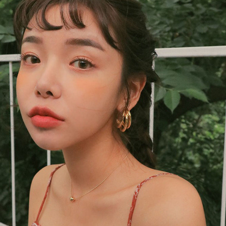 Three Band Metal Hoop Earrings