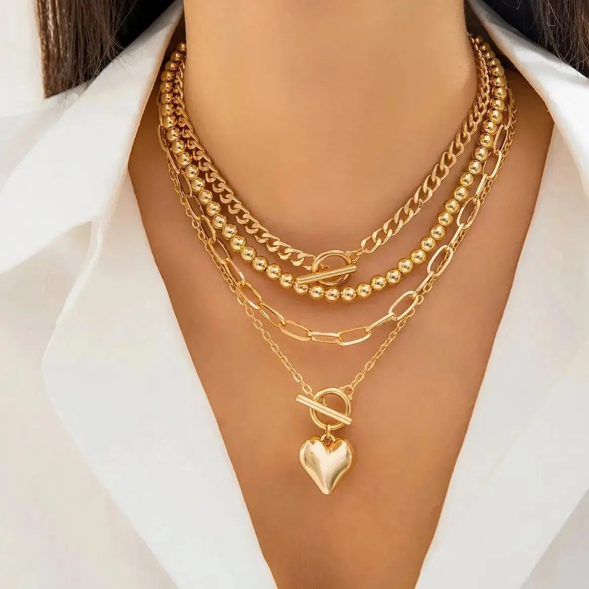 Pendant Heart Layered Necklace