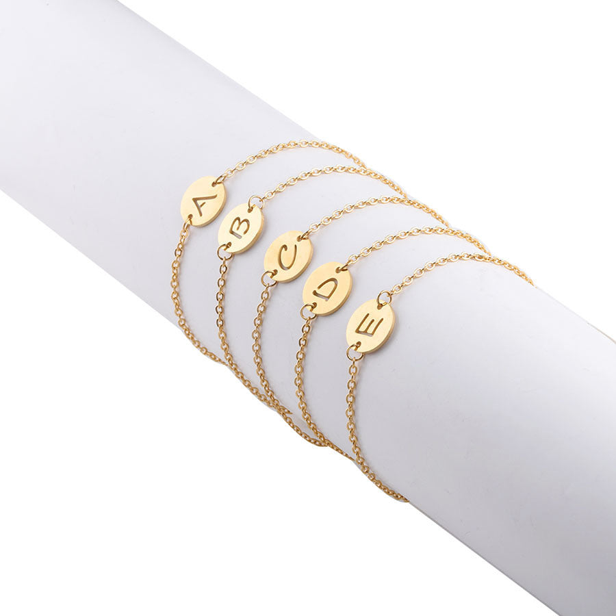 Disc Initial Bracelet