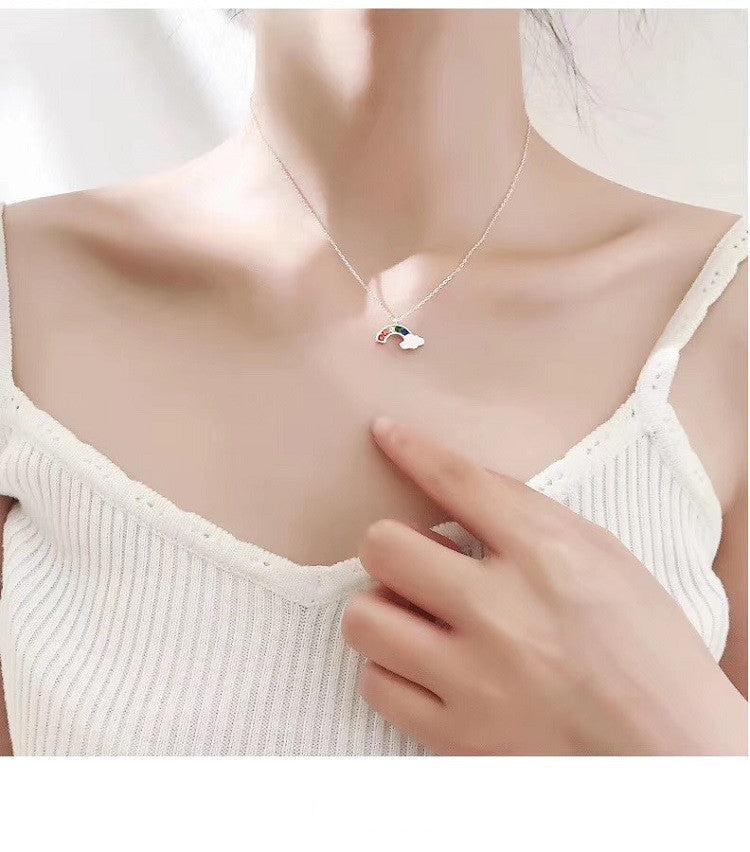 Sterling Silver Rainbow Charm Necklace - Forge & Form