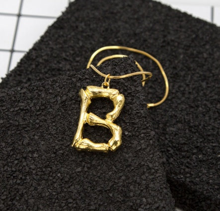 Bone Letter Initial Necklace