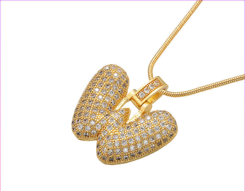 Bubble Letter Initial Necklace