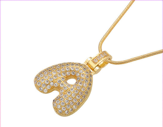 Bubble Letter Initial Necklace