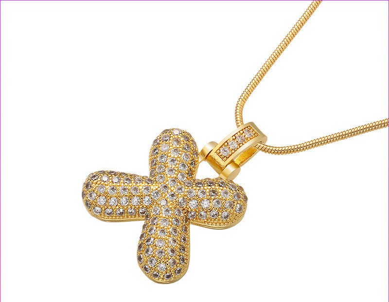 Bubble Letter Initial Necklace