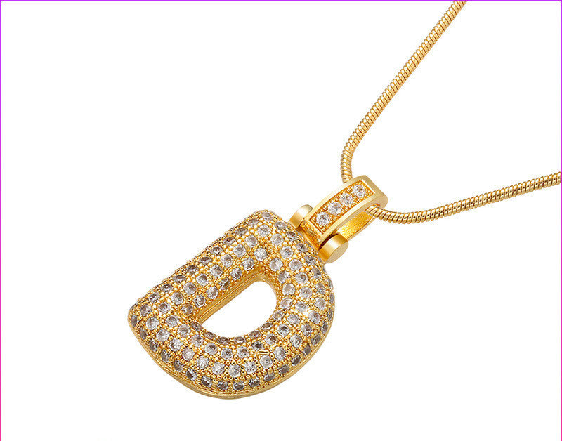 Bubble Letter Initial Necklace