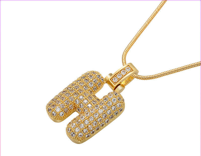 Bubble Letter Initial Necklace