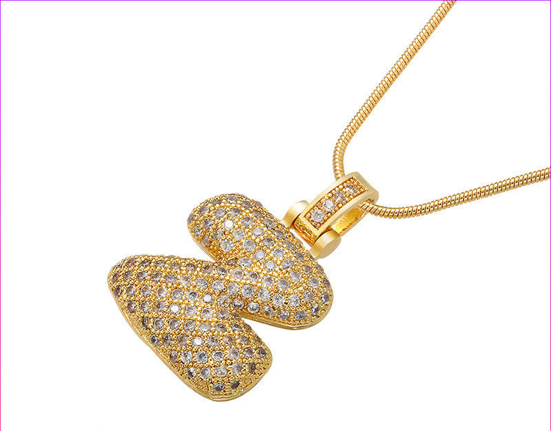 Bubble Letter Initial Necklace