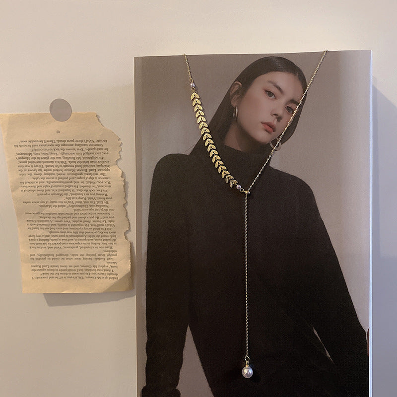 Pearl & Wheat Clavicle Chain
