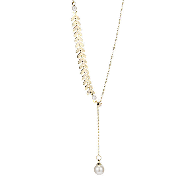 Pearl & Wheat Clavicle Chain
