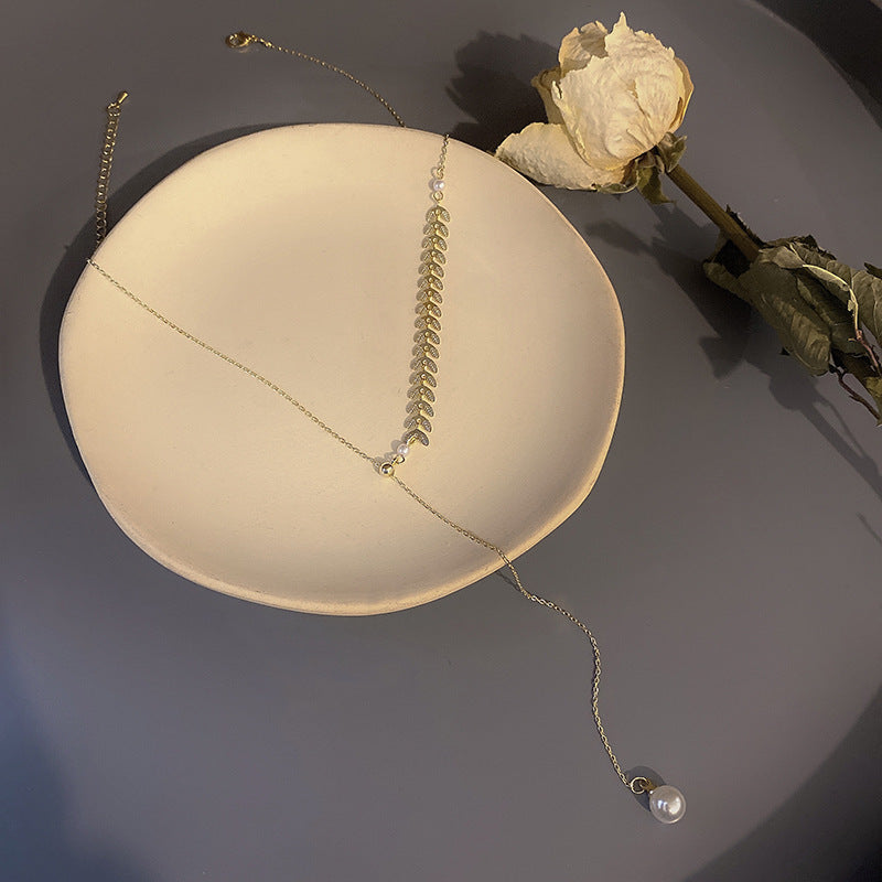Pearl & Wheat Clavicle Chain