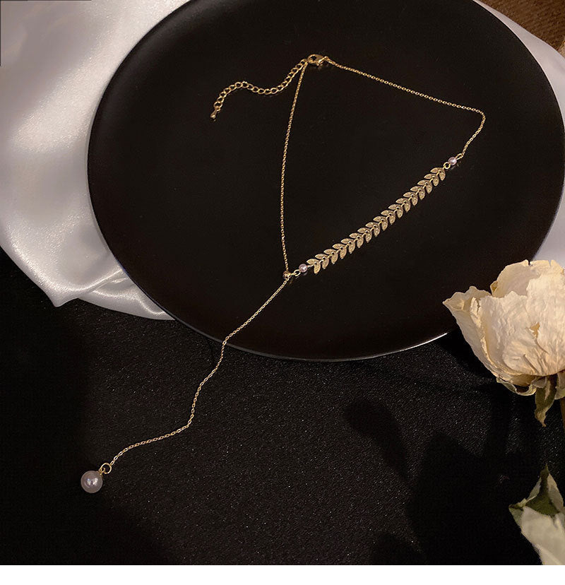 Pearl & Wheat Clavicle Chain