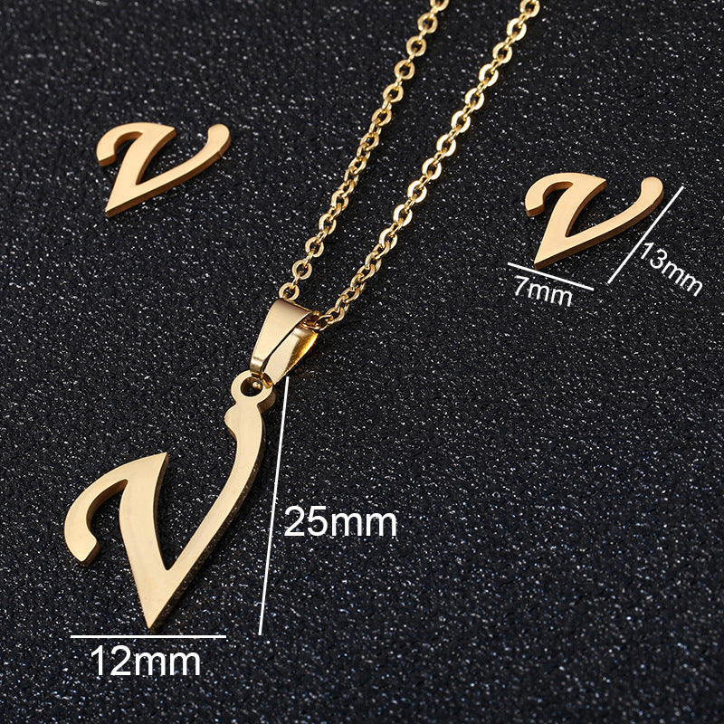 Stainless Steel Initial Necklace