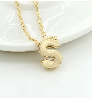Bulky Block Letter Initial Necklace