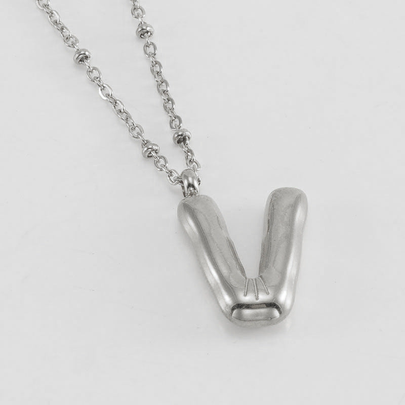 Large Bubble Letter Pendant Necklace