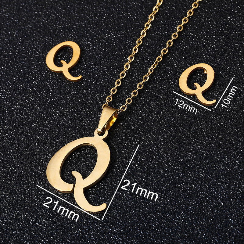 Stainless Steel Initial Necklace