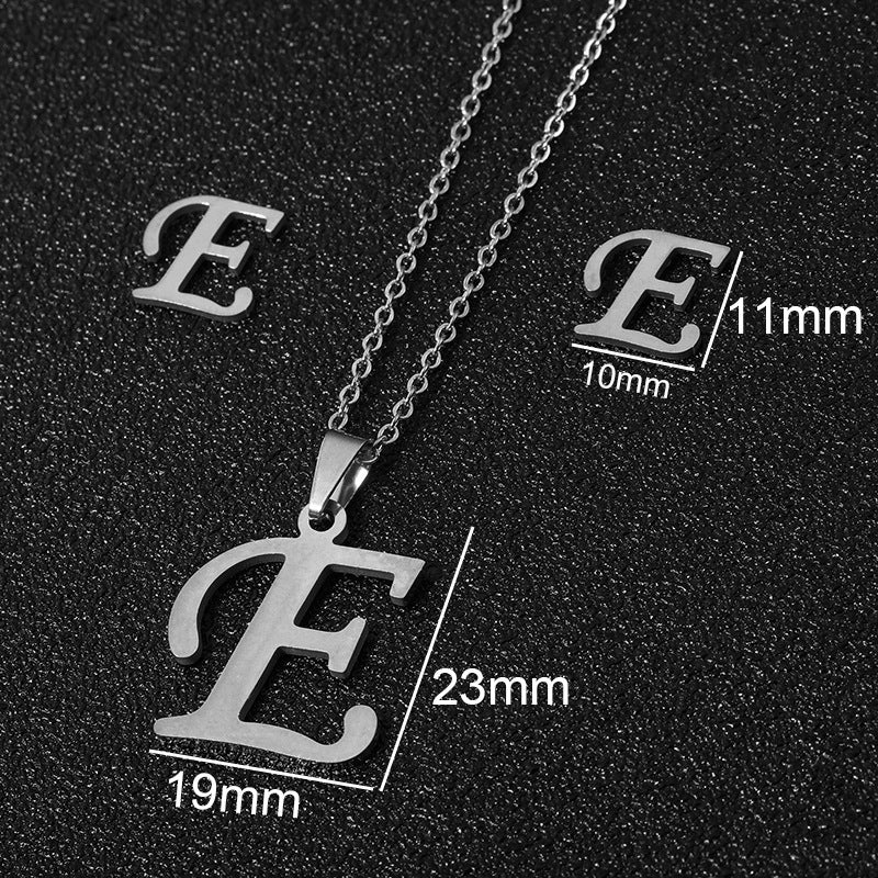 Stainless Steel Initial Necklace