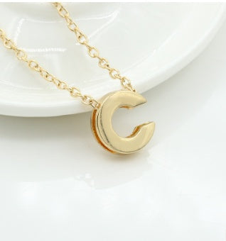 Bulky Block Letter Initial Necklace