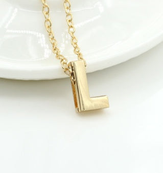 Bulky Block Letter Initial Necklace