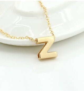 Bulky Block Letter Initial Necklace