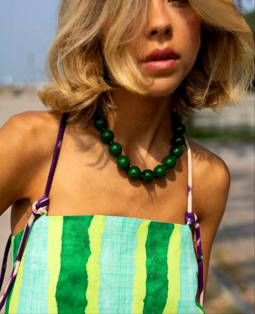 Large Round Beaded Necklace