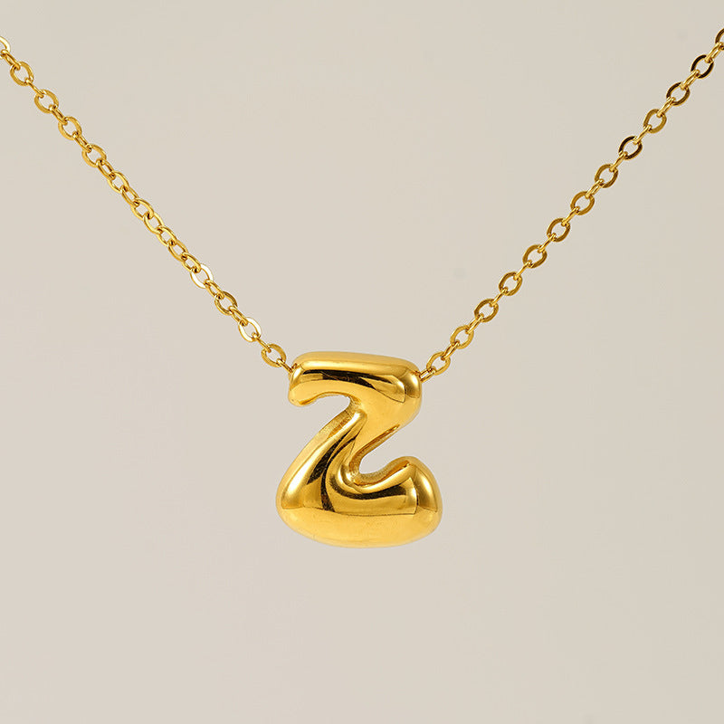 Glossy Bubble Letter Necklace