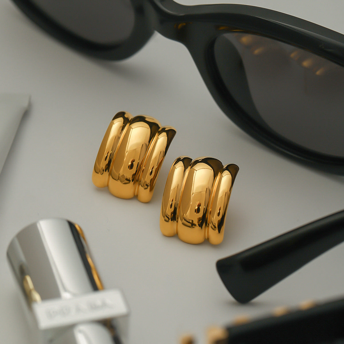 Angela Gold Arch Earrings