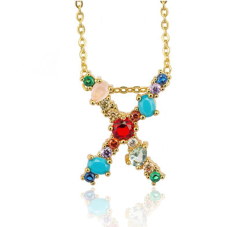 Jeweled Initial Necklace