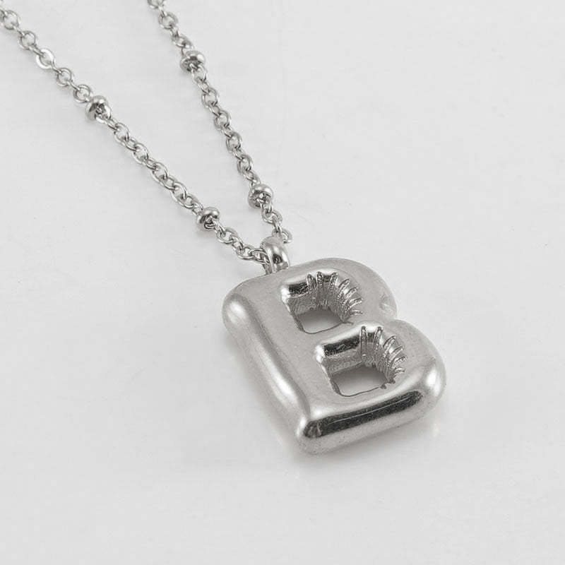 Large Bubble Letter Pendant Necklace