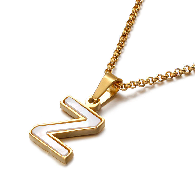 Shell & Gold Initial Necklace