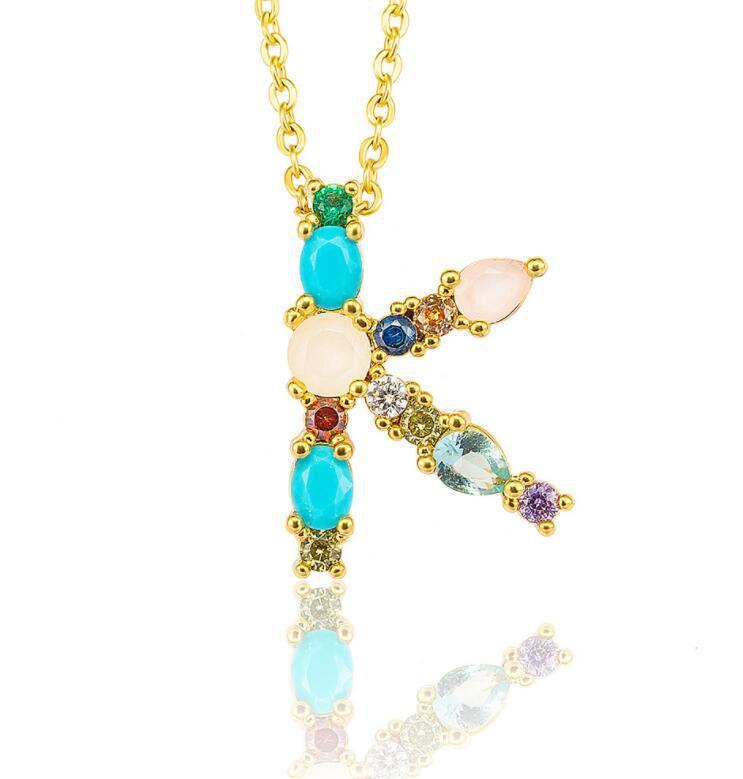 Jeweled Initial Necklace