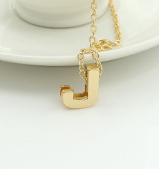 Bulky Block Letter Initial Necklace