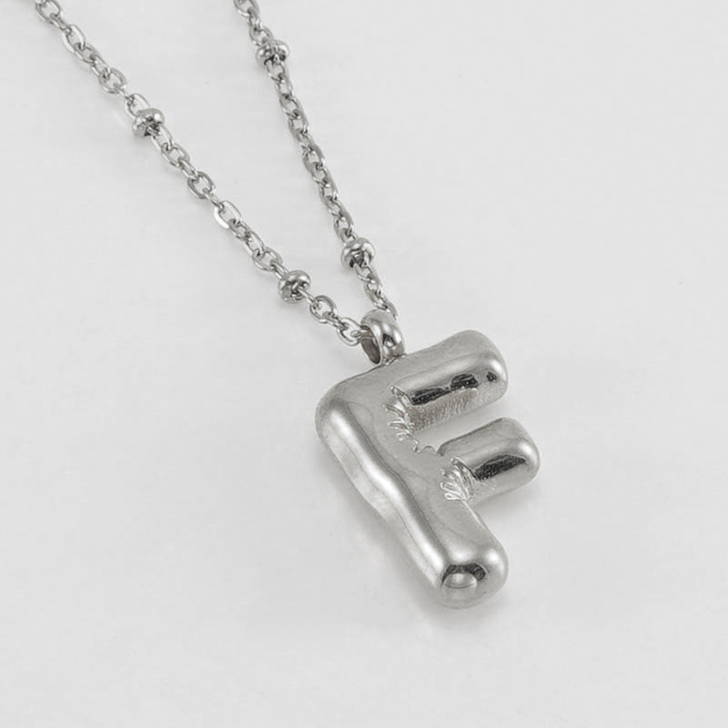 Large Bubble Letter Pendant Necklace