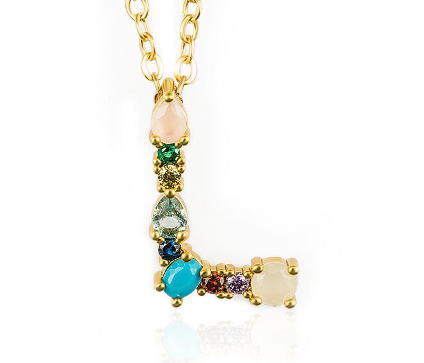 Jeweled Initial Necklace