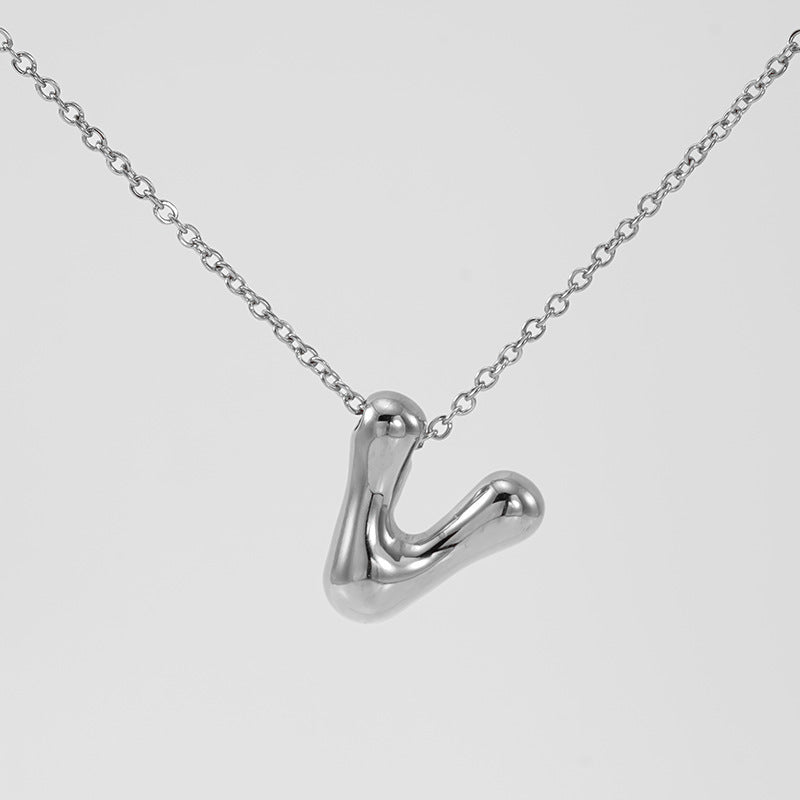 Glossy Bubble Letter Necklace