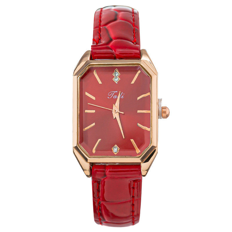 Square Leather Women's Quartz Watch