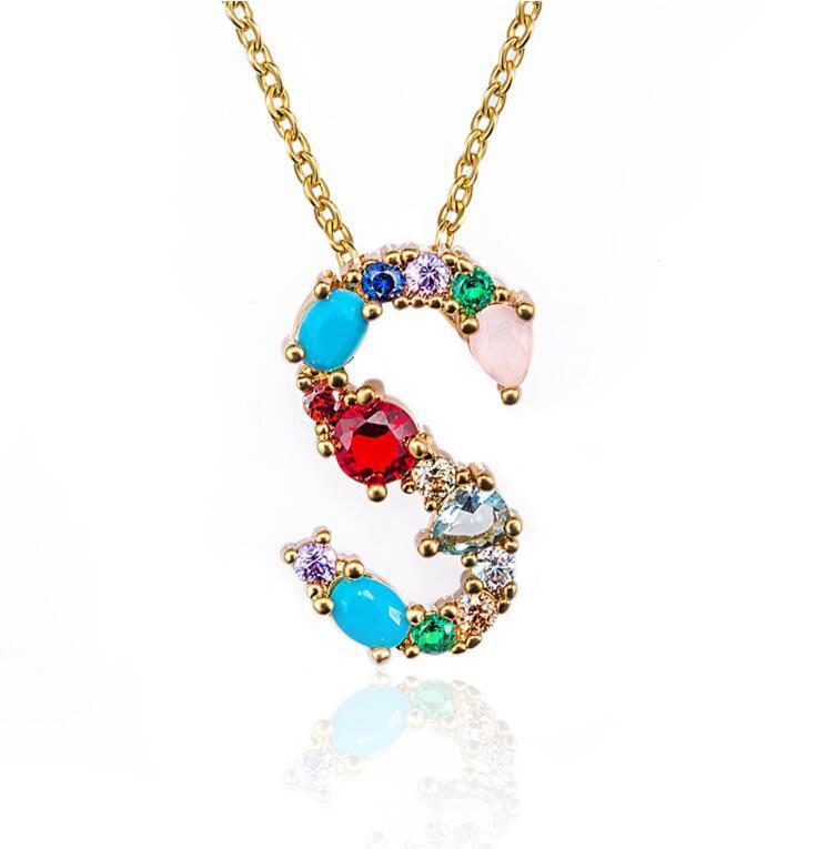 Jeweled Initial Necklace