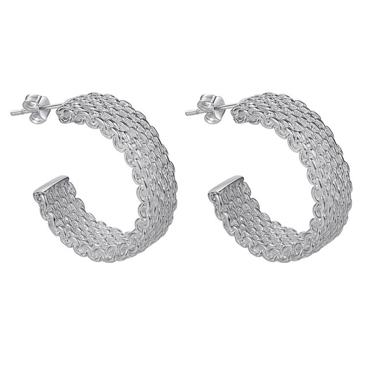 Silver Plated Mesh Earrings - Forge & Form